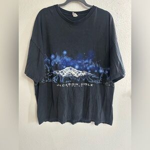 Vintage All Over Print Nature Jackson Hole Wyoming T Shirt Size 2XL